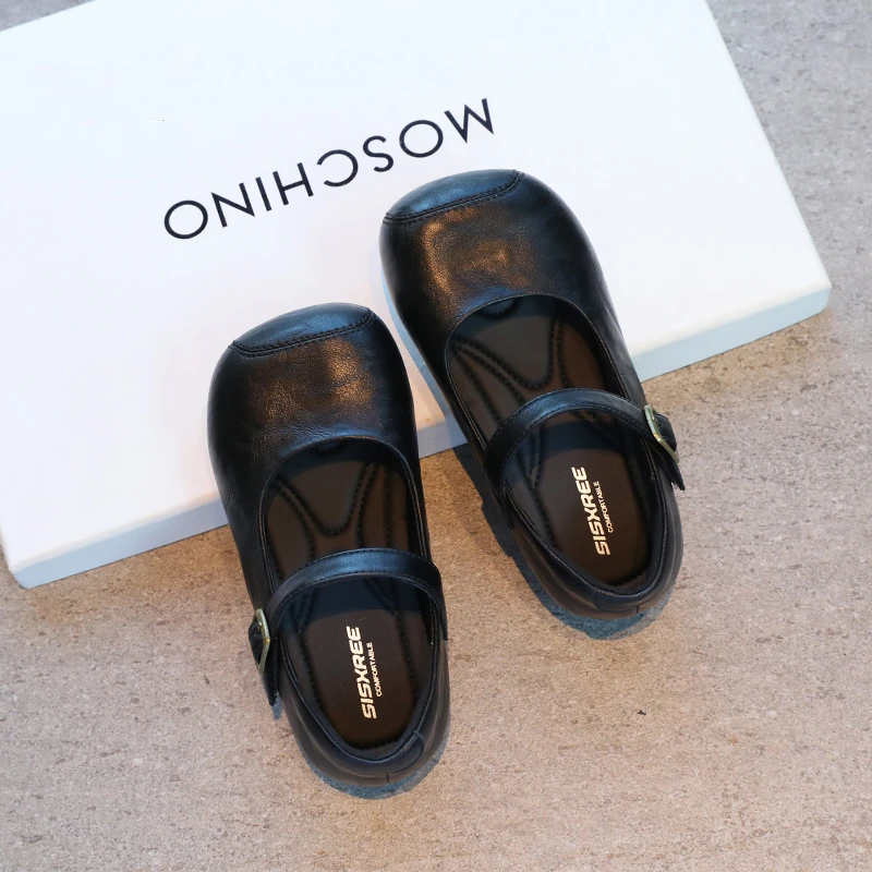 36l℃断码真皮女童小皮鞋2025春秋新款小女孩公主鞋芭蕾软底小单鞋