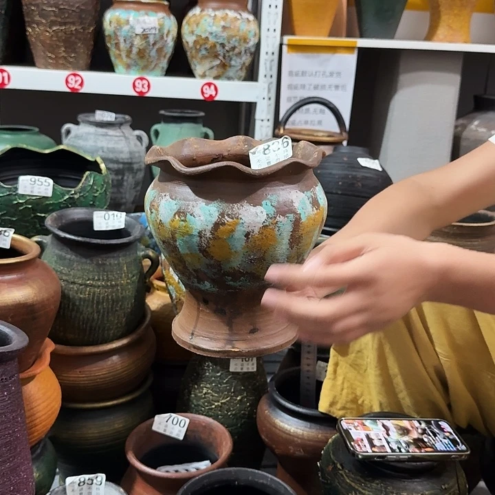 彩绘鱼尾花边836高度19口径17