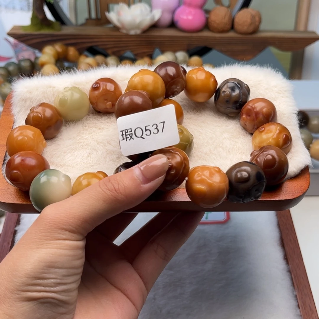 菩提根/象牙果手串?***?22mm围巾猪一串瑕Q537