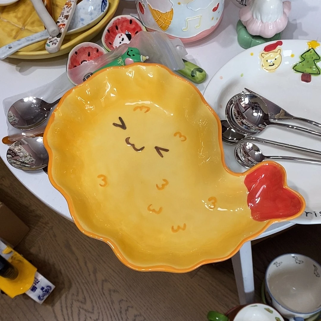 陶瓷炸虾盘子一个