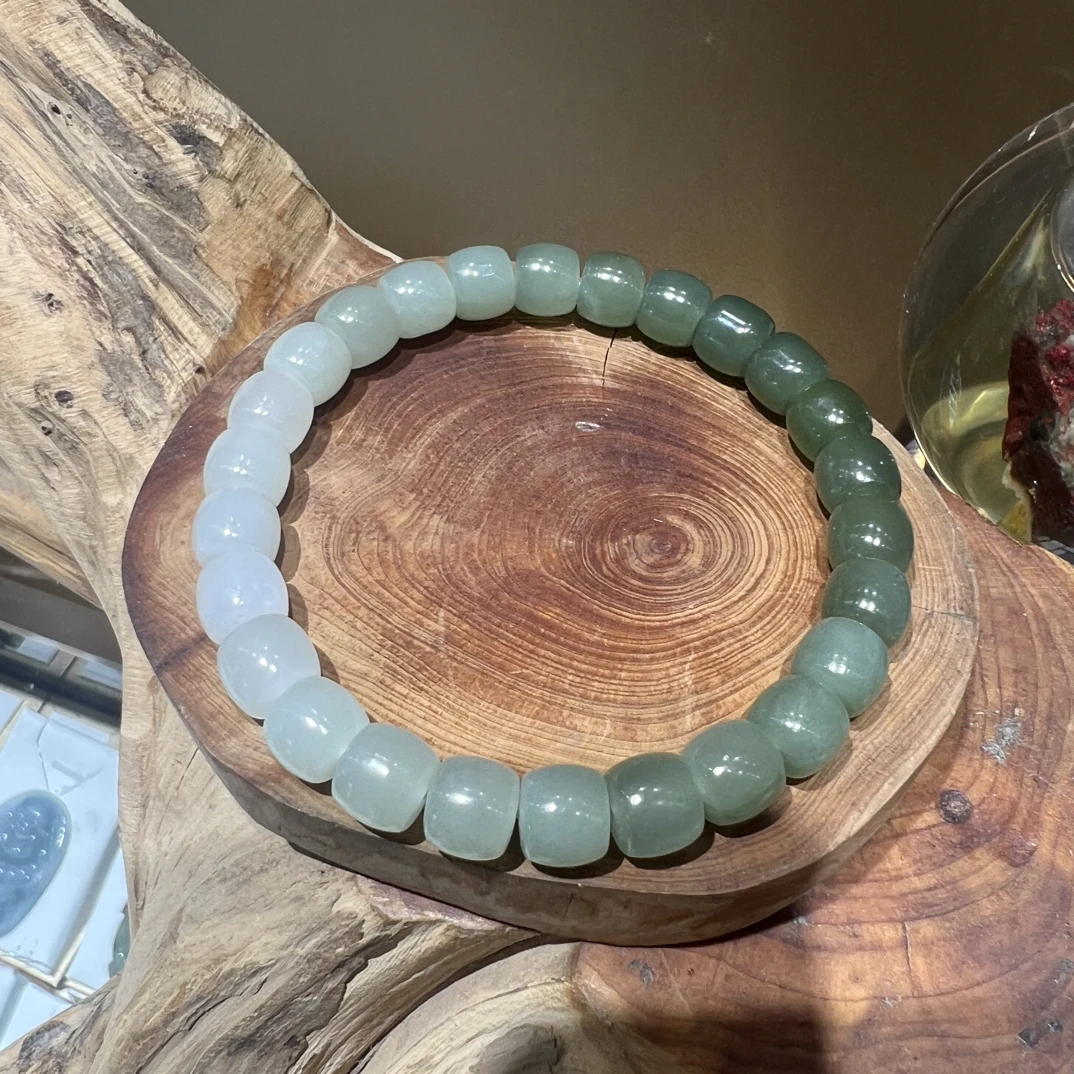 和田玉渐变色手串8mm