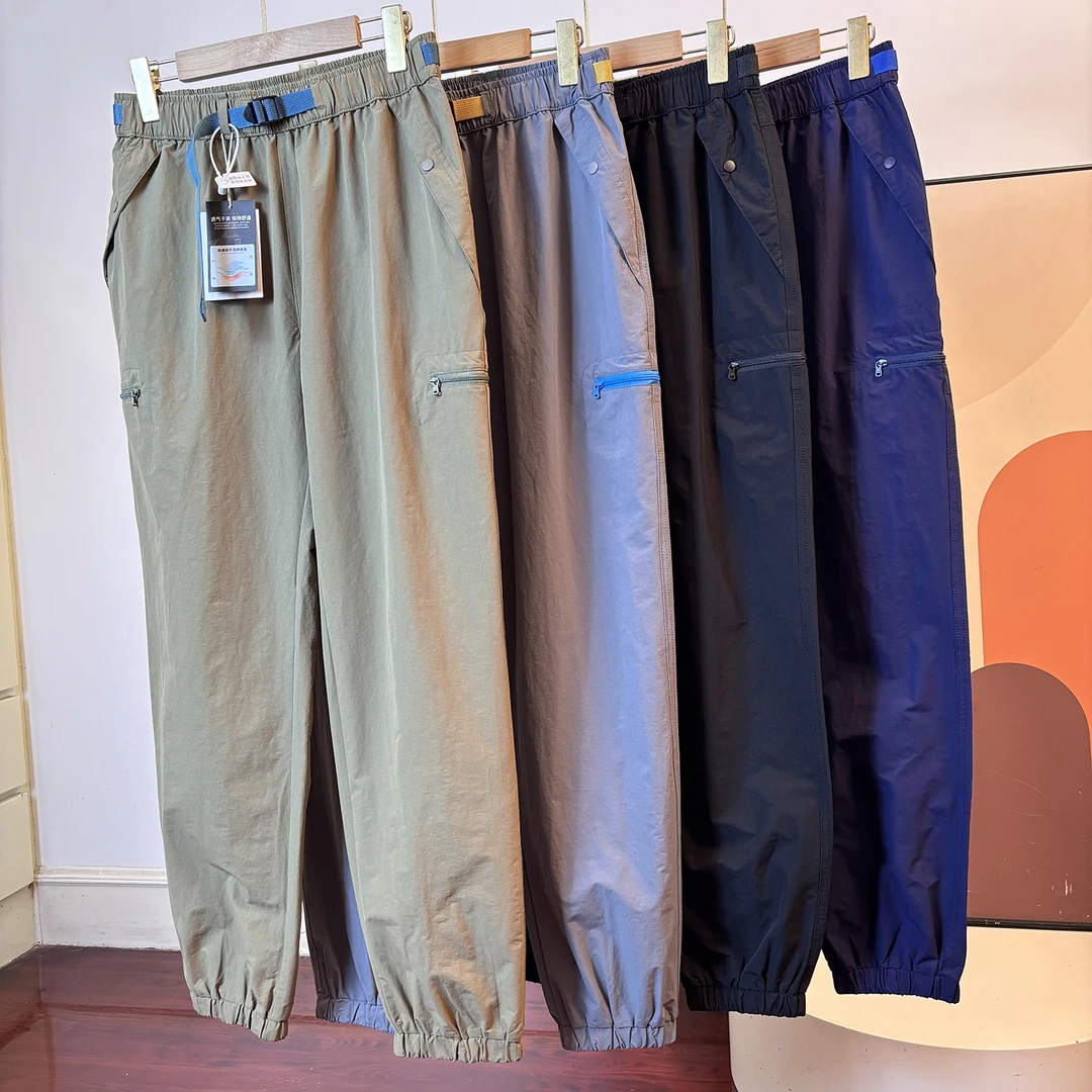 自带腰带户外山系男士春秋工装风多口袋防风防泼水透气束脚休闲裤