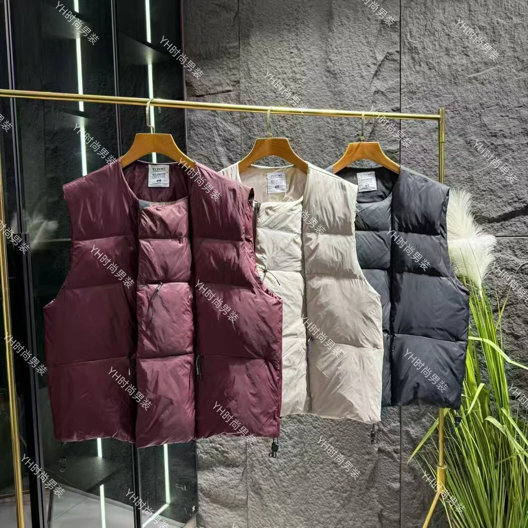 冬季新款潮流结构设计纯色羽绒马甲宽松休闲百搭90白鸭绒圆领马甲