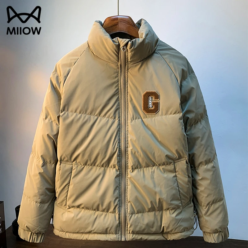 猫人90%白鸭羽绒服男士秋冬季立领加厚保暖高蓬松面包服抗寒外套