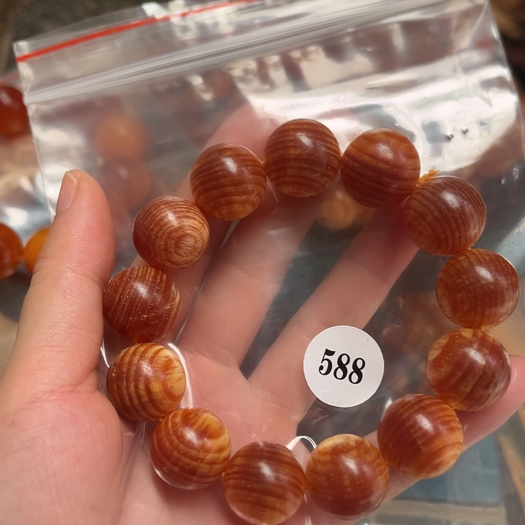 土***姐松木（琥珀木）手串/手链588满文1.8