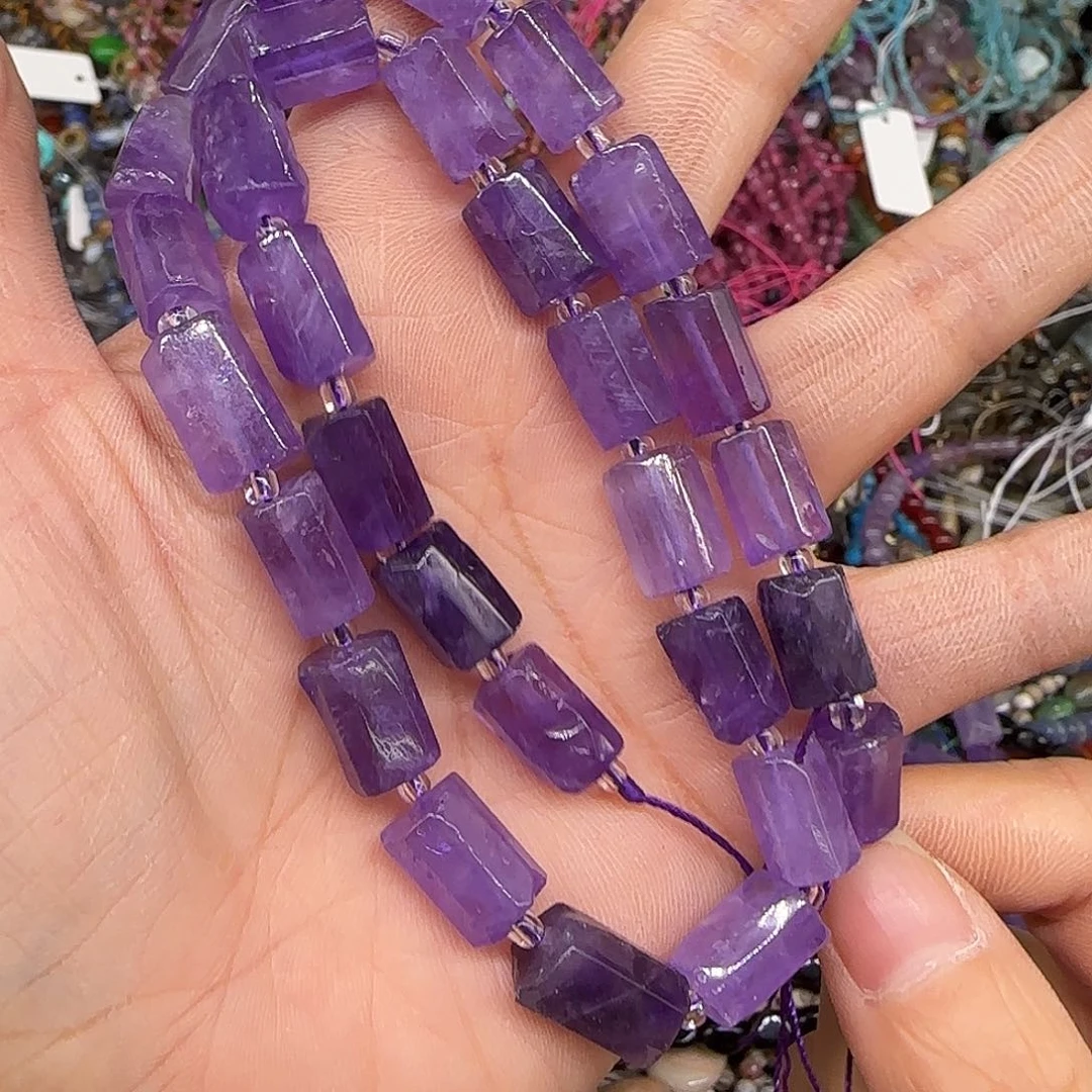 玛瑙/玉髓合金珠宝半成品紫水晶7mm一条