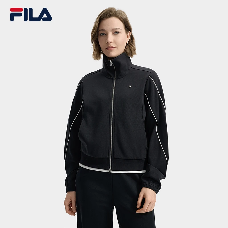 Fila/斐乐2025年秋新款女士户外运动休闲针织长袖外套F11W533503F