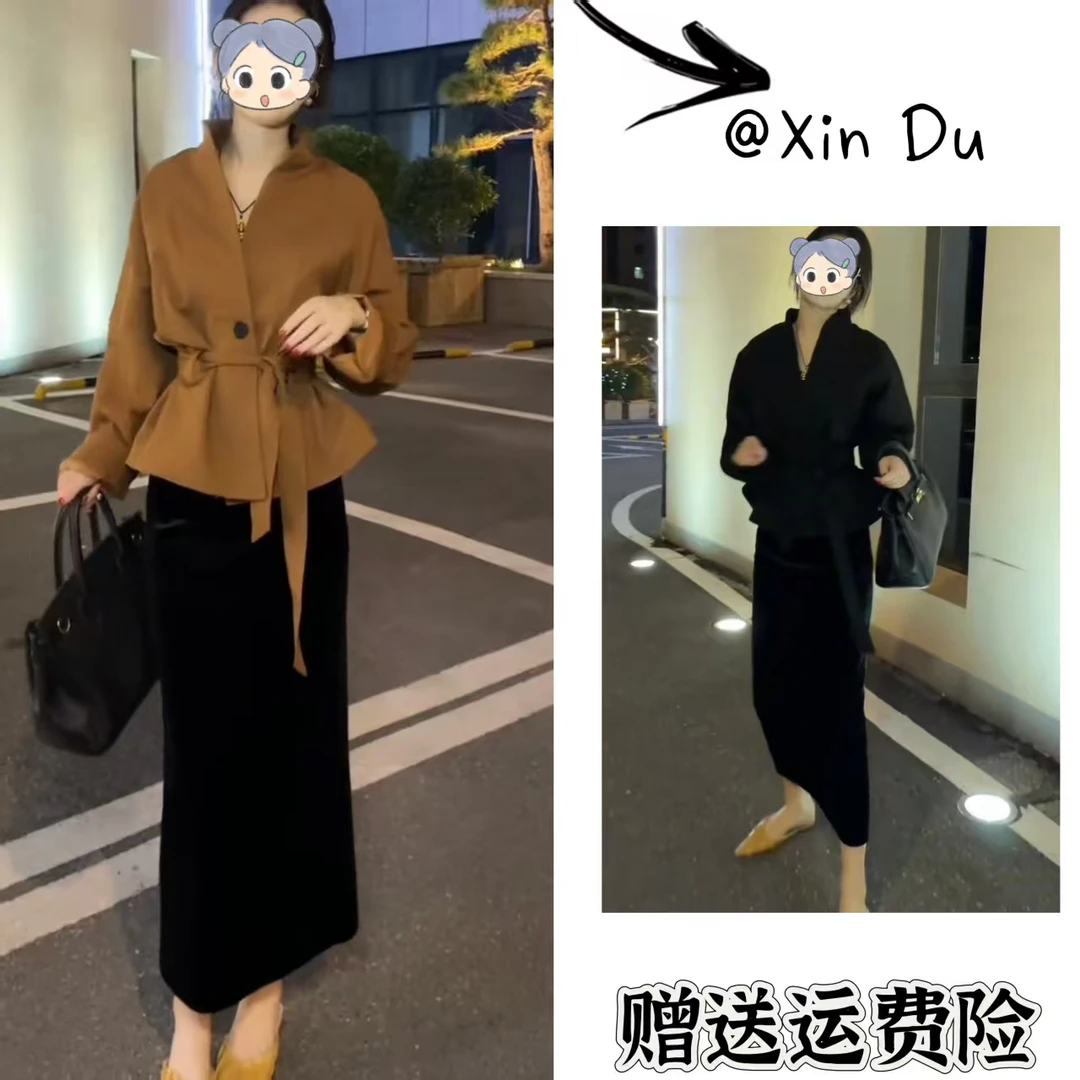 2025秋季新款时尚显瘦气质女士网红洋气两件套百搭款D23620