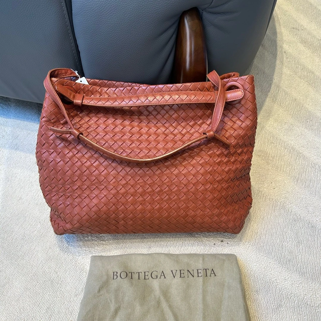 95新 BOTTEGA VENETA/葆蝶家 bv 葆蝶家  双桥 红色 有尘袋