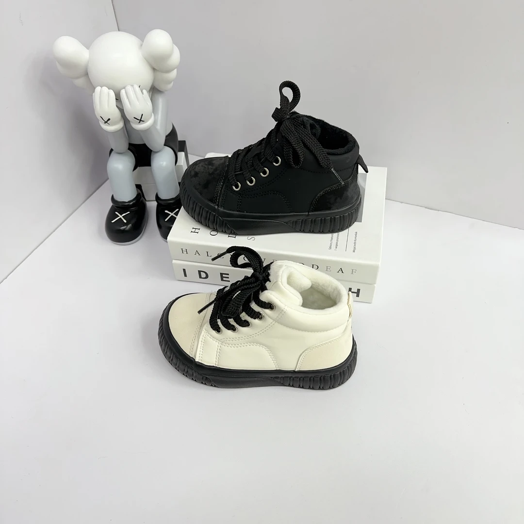 012儿童新款男童高帮二棉板鞋儿童运动鞋软底冬季加绒女孩