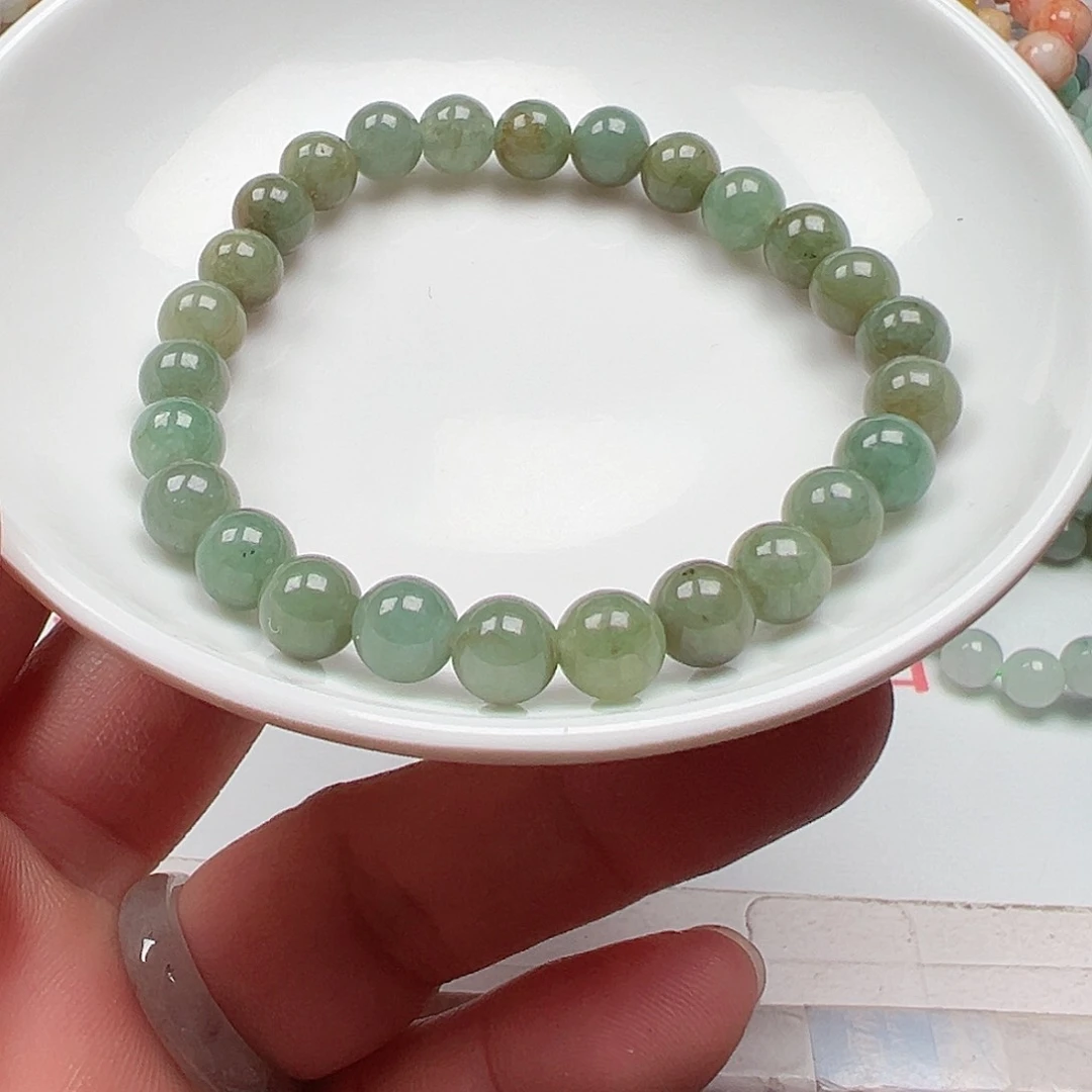 翡翠手链未镶嵌阿**星货主老华