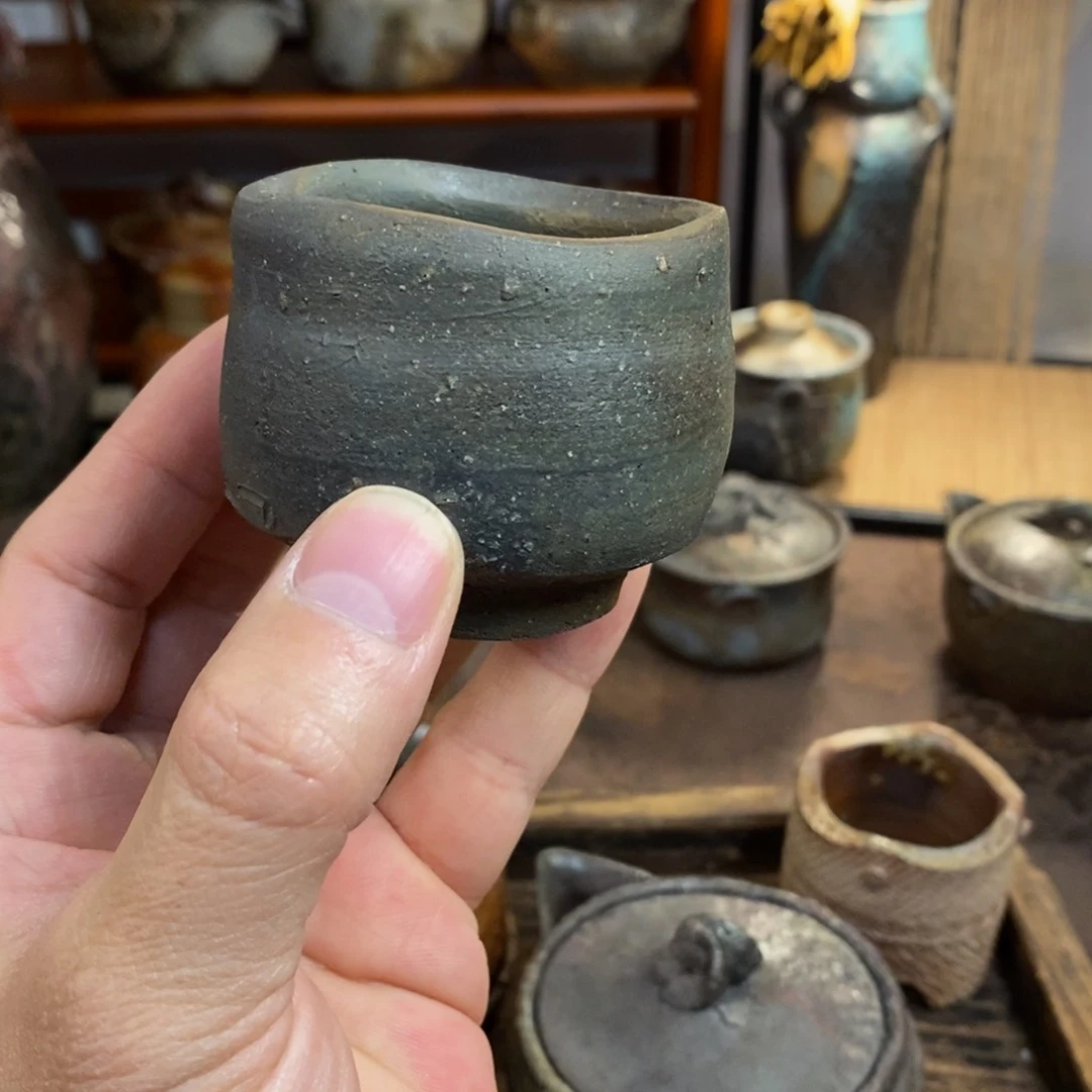 备前烧柴烧茶具周*鸥六郎全品