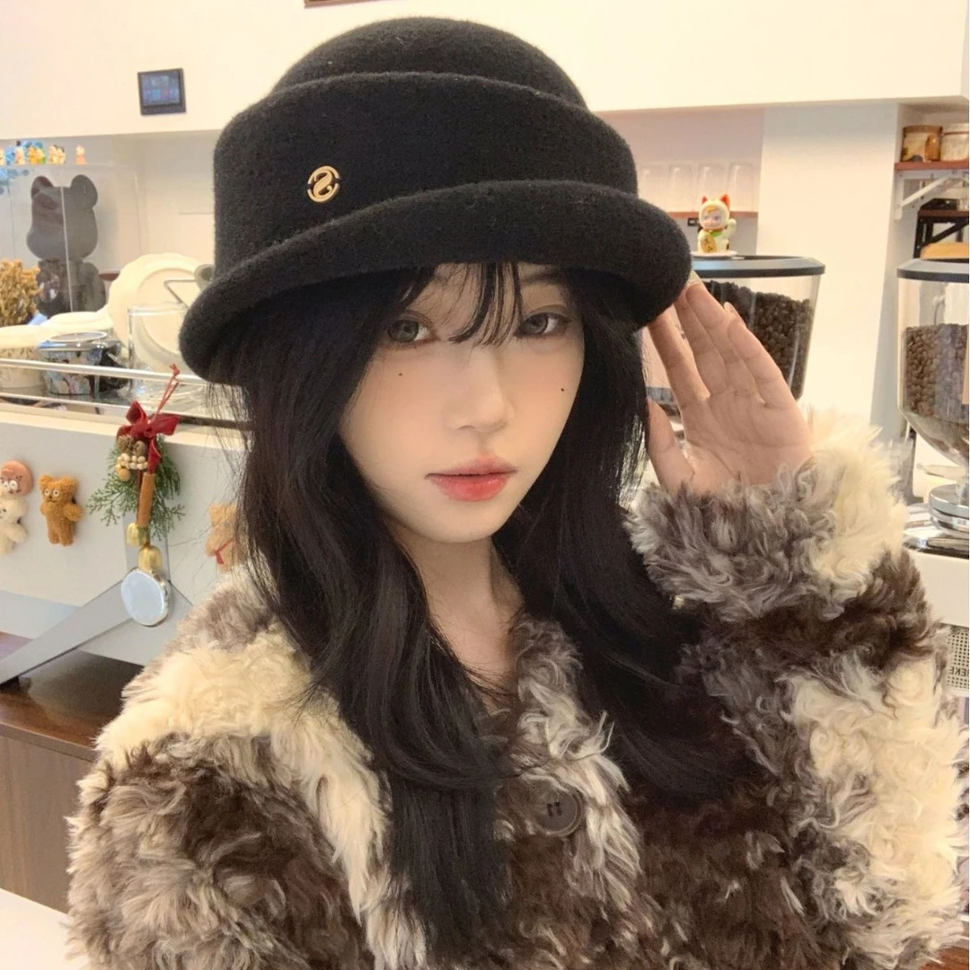 秋冬韩版复古千金小礼帽女老钱风简约百搭盆帽时髦显脸小渔夫帽子