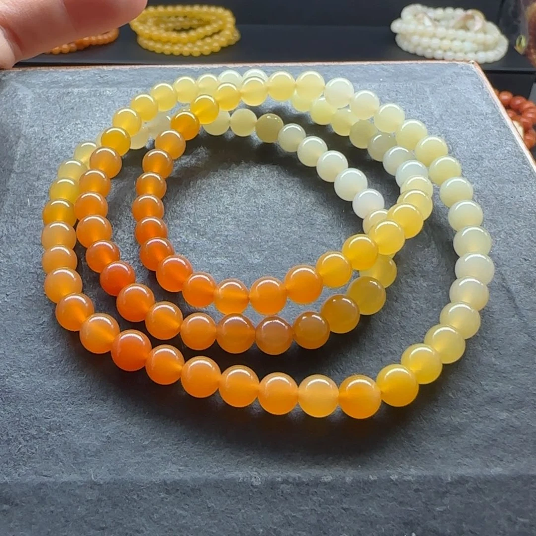 石英质玉（缅黄）手串未镶嵌