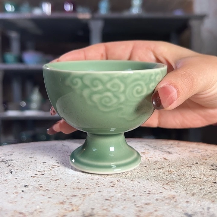 瓷片钧瓷小摆件杯子42
