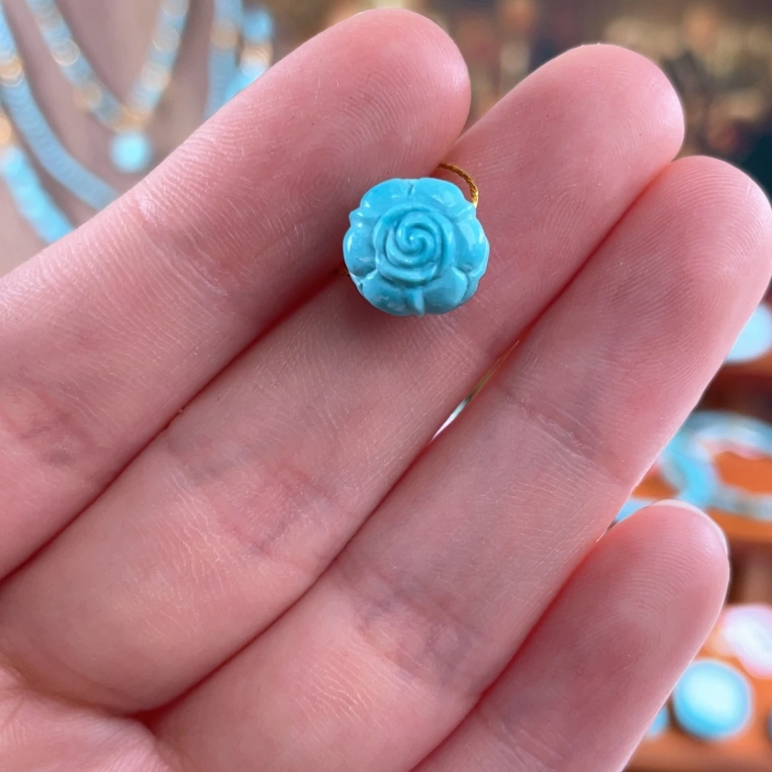 绿松石未镶嵌颈饰卡9.9花花