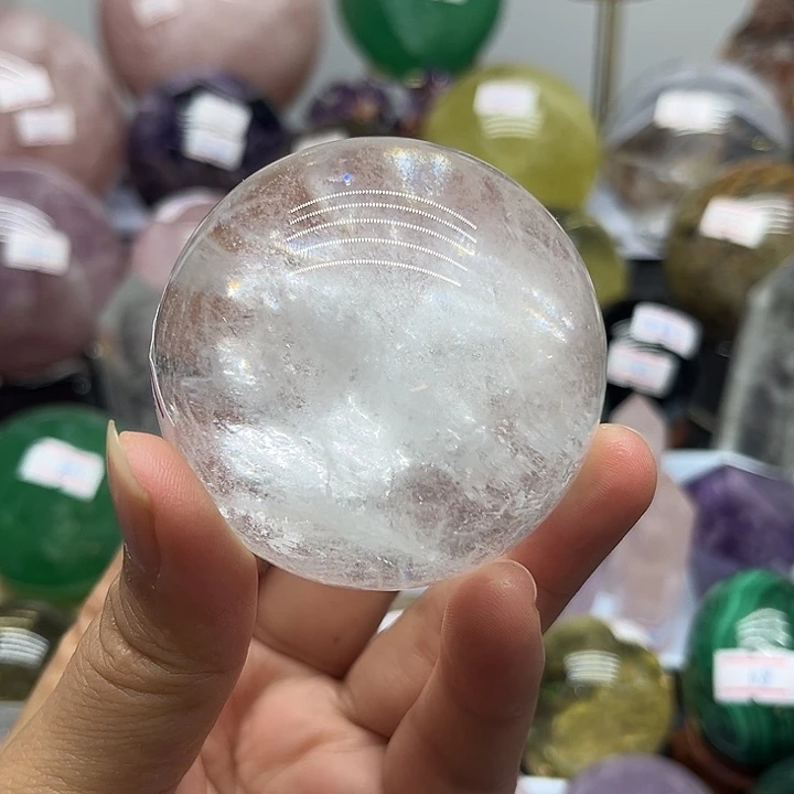 水晶珠宝半成品未镶嵌264克白水晶球