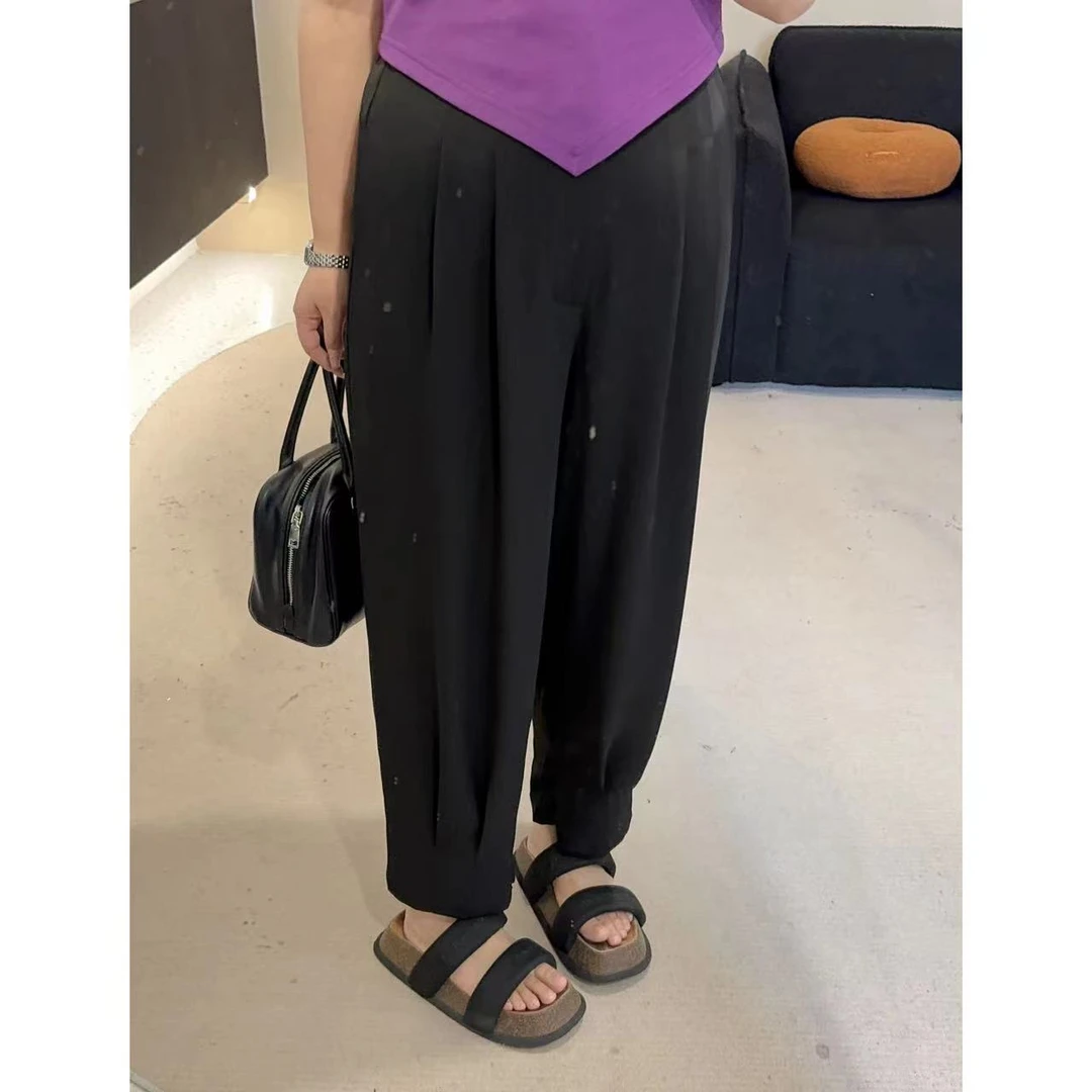 晶咕【搭配能手】垂感西装收口休闲九分裤显瘦气质高腰时尚夏季