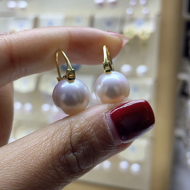 淡水珍珠耳饰银S925镶嵌