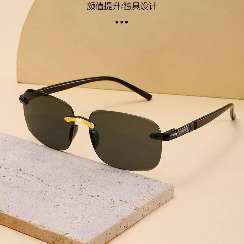 新品无框切边墨镜直播时尚潮流太阳镜男女开车防紫外线眼镜