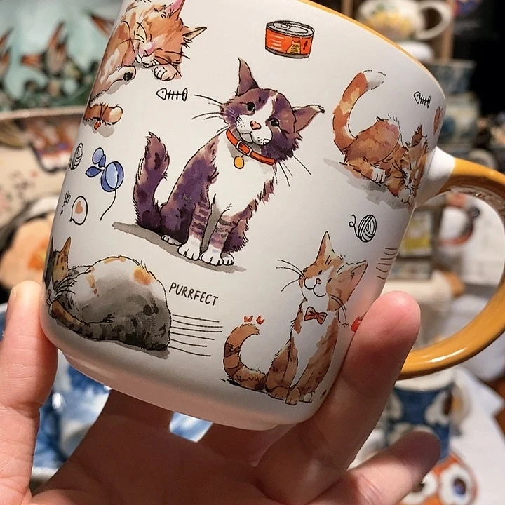 搪瓷猫咪马克杯大号