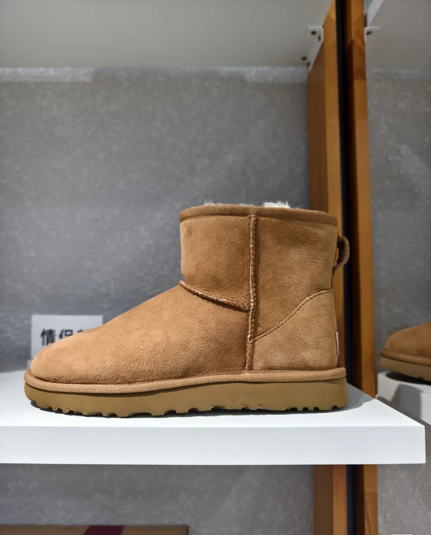 【5854薄底】桑坡2025新款雪地靴加厚保暖羊皮毛一体