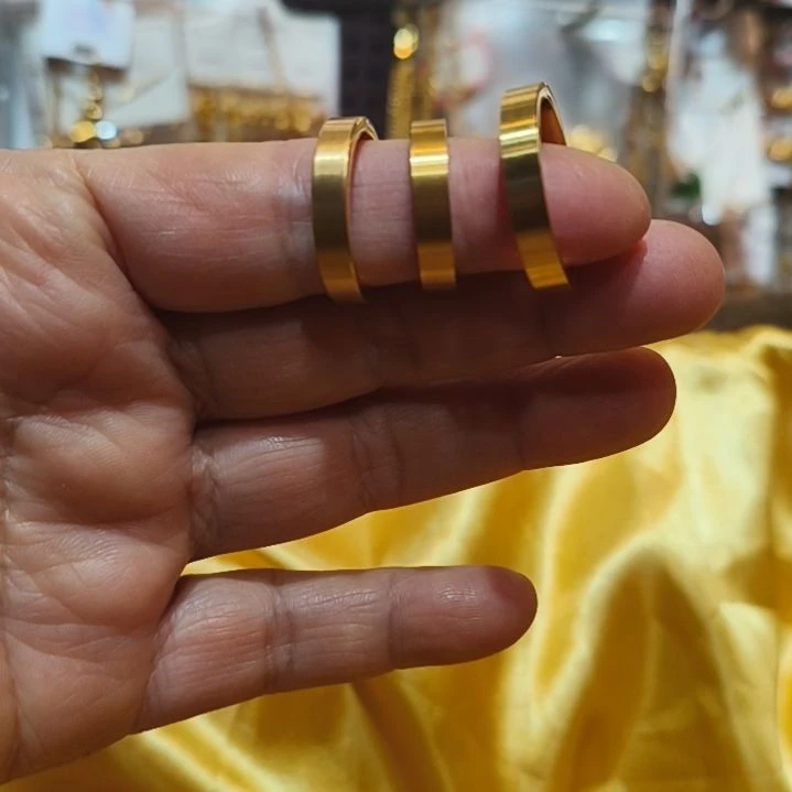 铜合金厚金拉丝戒