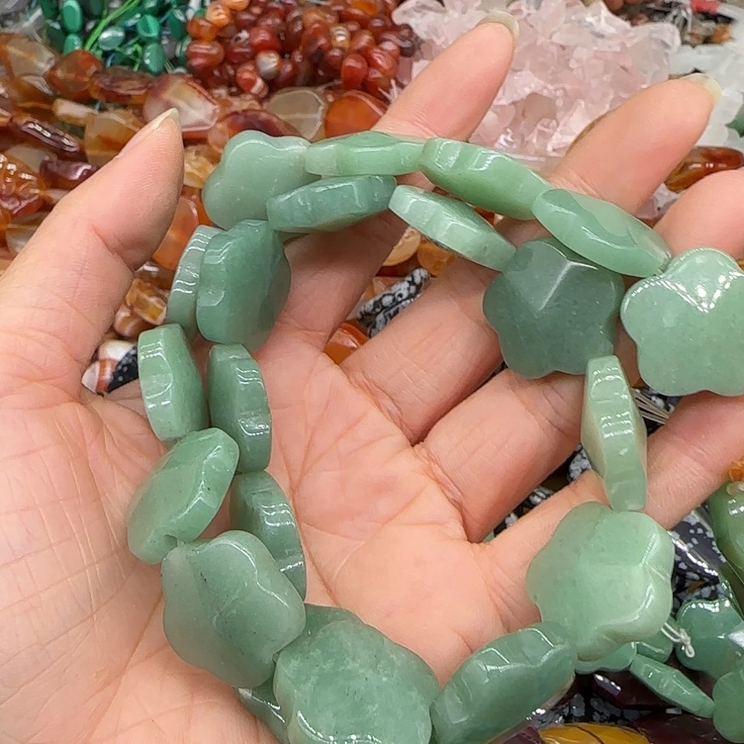 玛瑙/玉髓合金珠宝半成品东陵玉花花20mm一条
