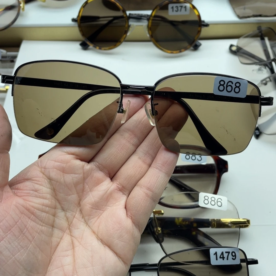 天***情茶水晶半框眼镜 868