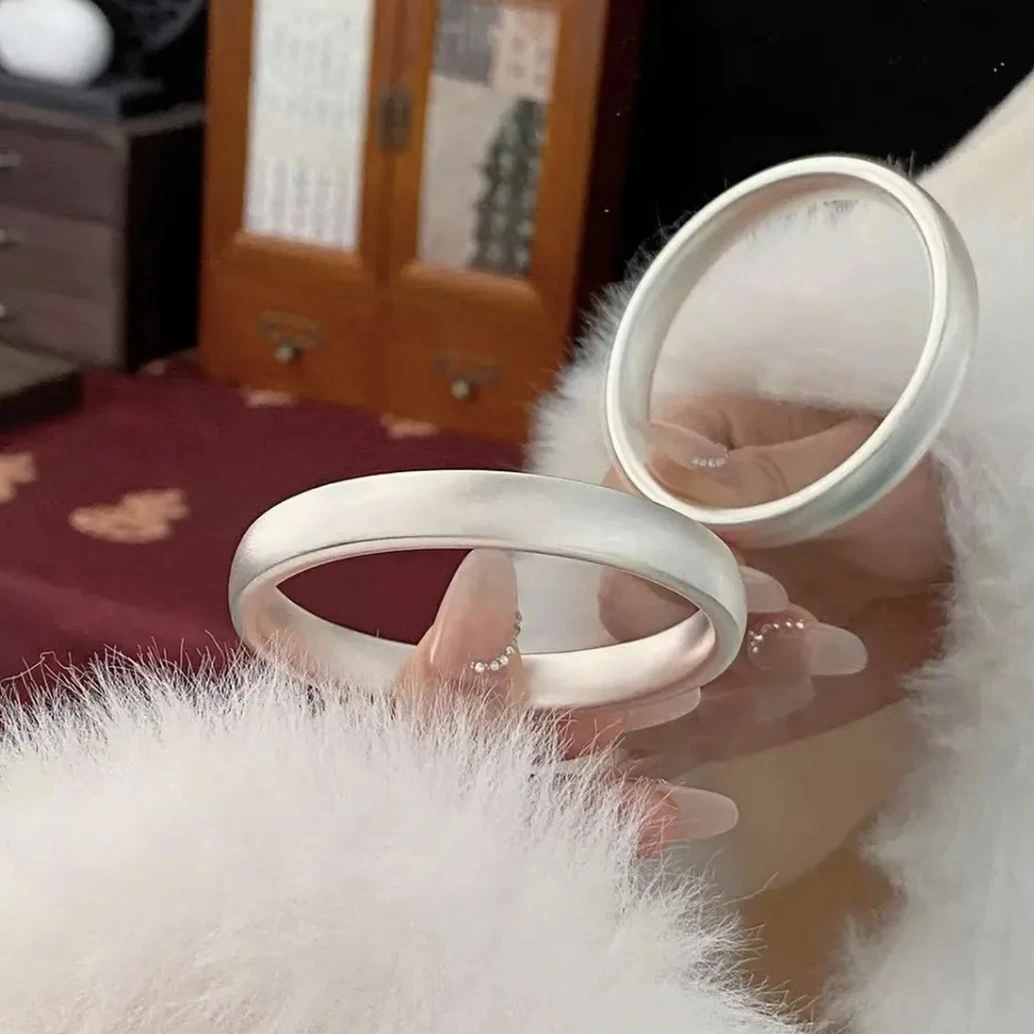 足银手镯  古法素圈轮胎闭口实心银手镯