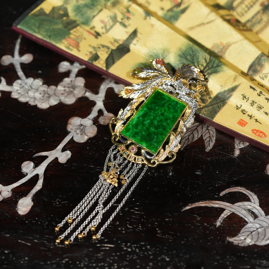 1.12香港王老板-翡翠镶嵌吊坠o107