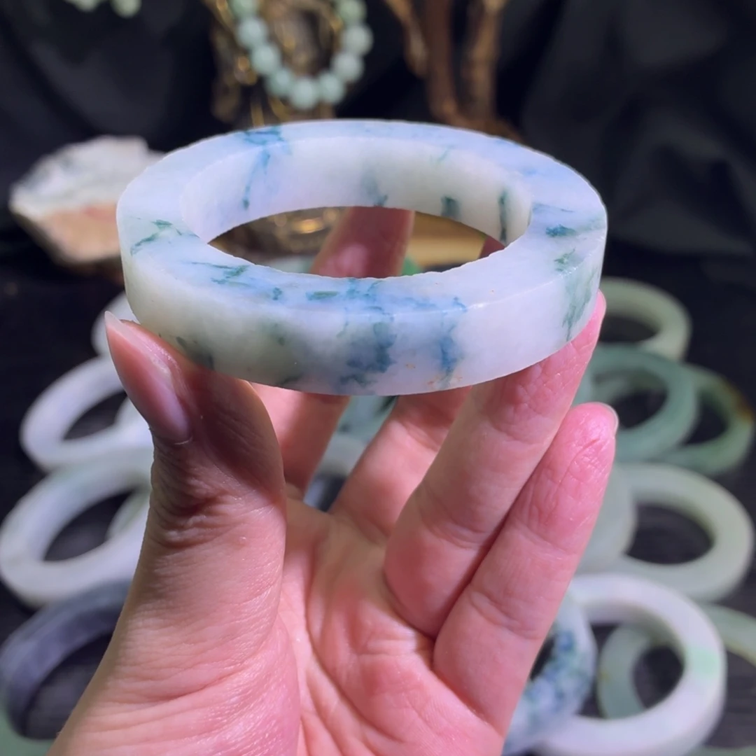 定制翡翠未镶嵌天然翡翠A货毛胚手镯定制