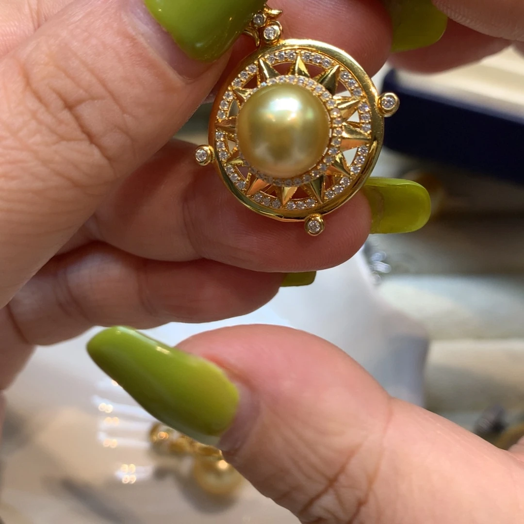 海水珍珠银S925镶嵌颈饰