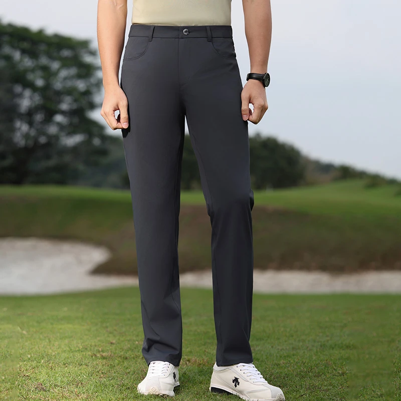 绵柔菱形格肌理感休闲西裤春夏新款商务直筒抗皱速干透气通勤裤男