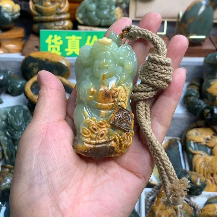 岫岩河磨玉（透闪石质玉）未镶嵌手把件滨*