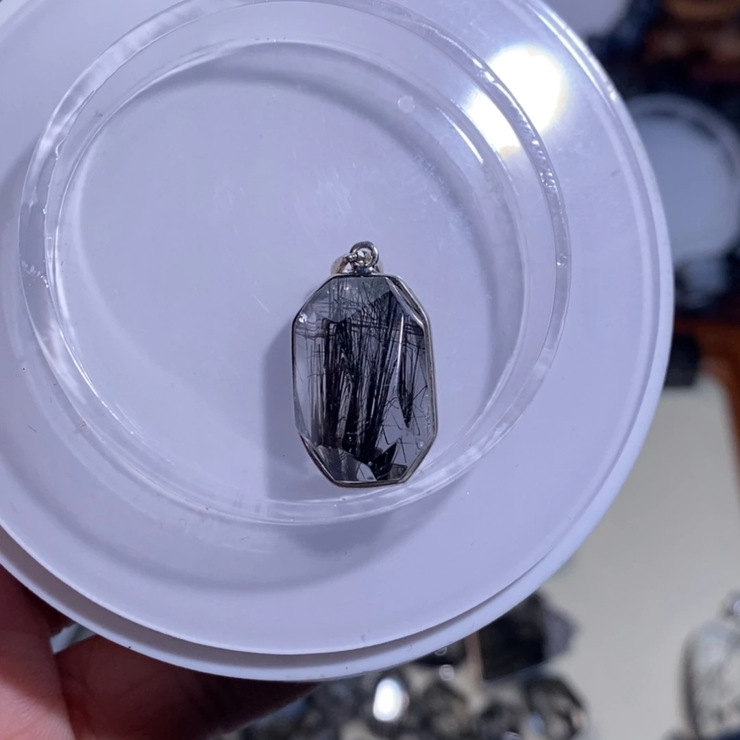 未镶嵌水晶手链黑发晶全透体满发顺发23×14×12吊坠