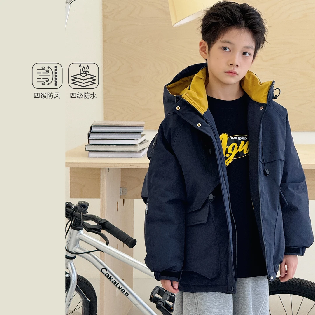 爆款男童棉服外套冬装新款加厚男孩工装上衣儿童保暖冲锋衣AB1078