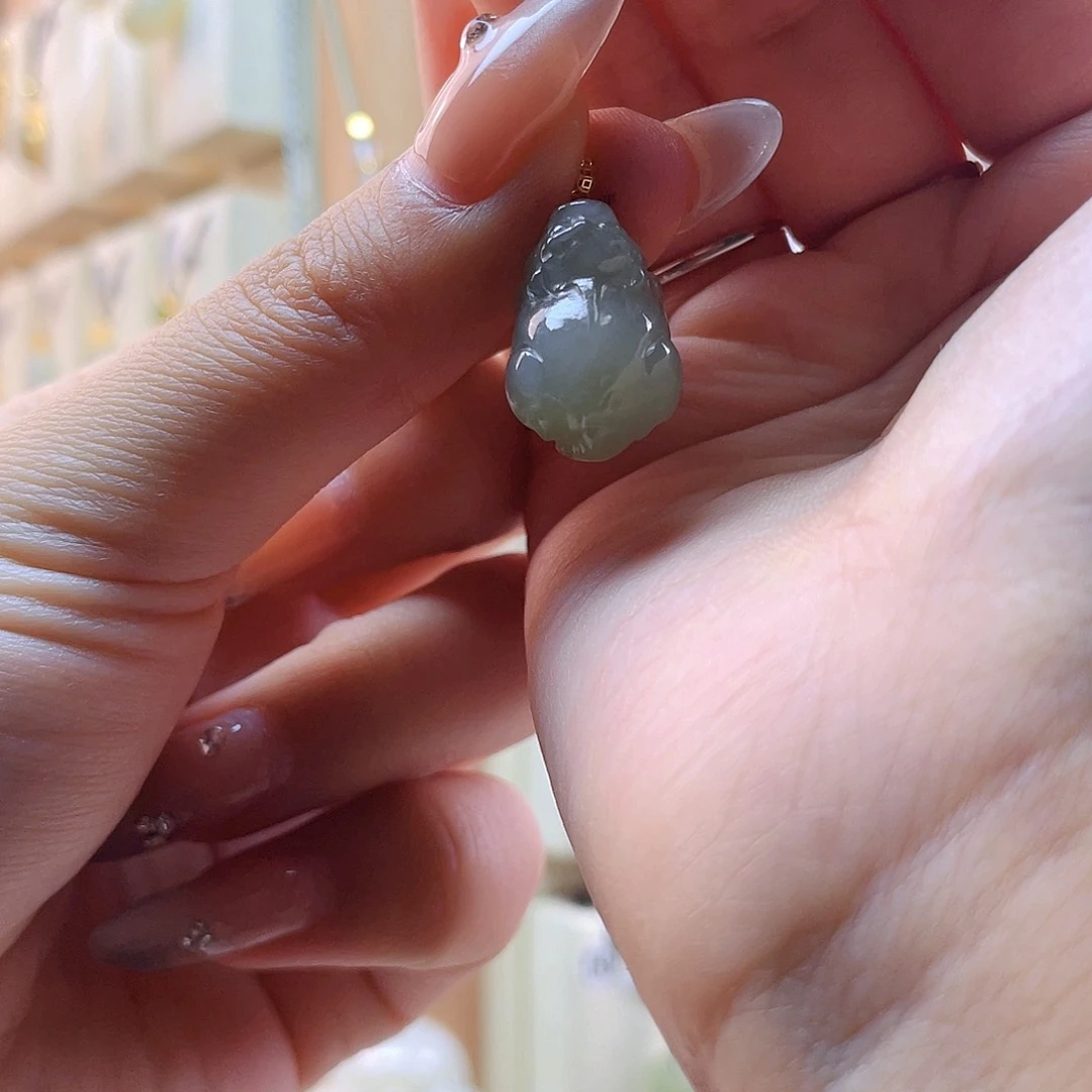 和田玉吊坠(赠链)18K金镶嵌?****?