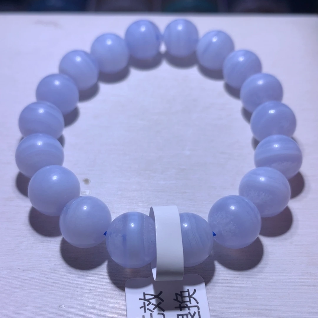 银S925镶嵌水晶手串蓝纹11.4m