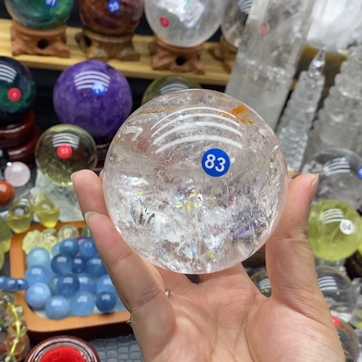 ****悟石材天然白水晶球