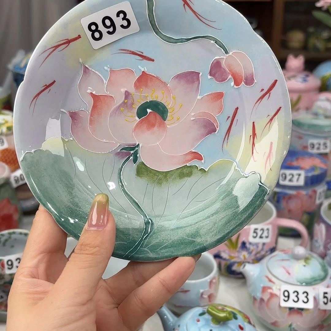 瓷片韩*景德镇手绘高温釉下彩陶瓷茶具