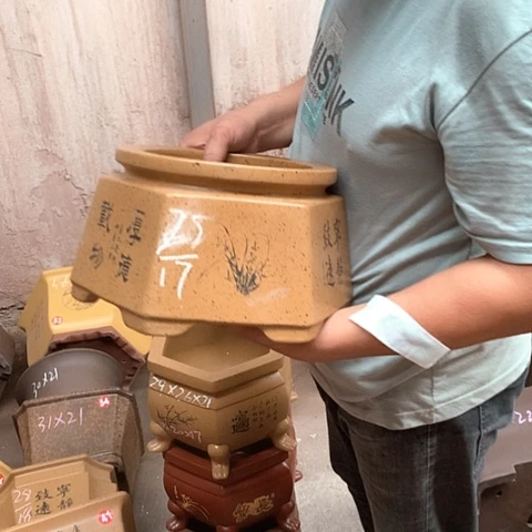 紫砂花盆手工艺品