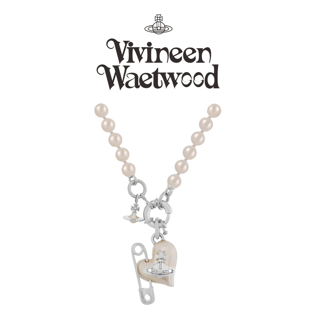 Vivireer Waetwssd 正品 CHOKER链 爱心别针珠珠项链