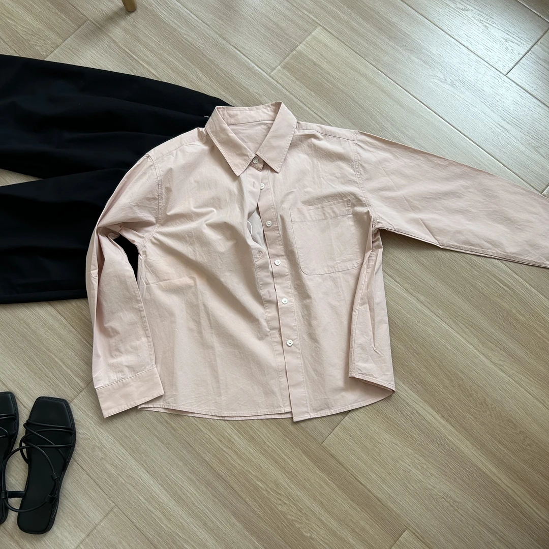 【年中清仓2】来去缝精缝纫粉衬衫