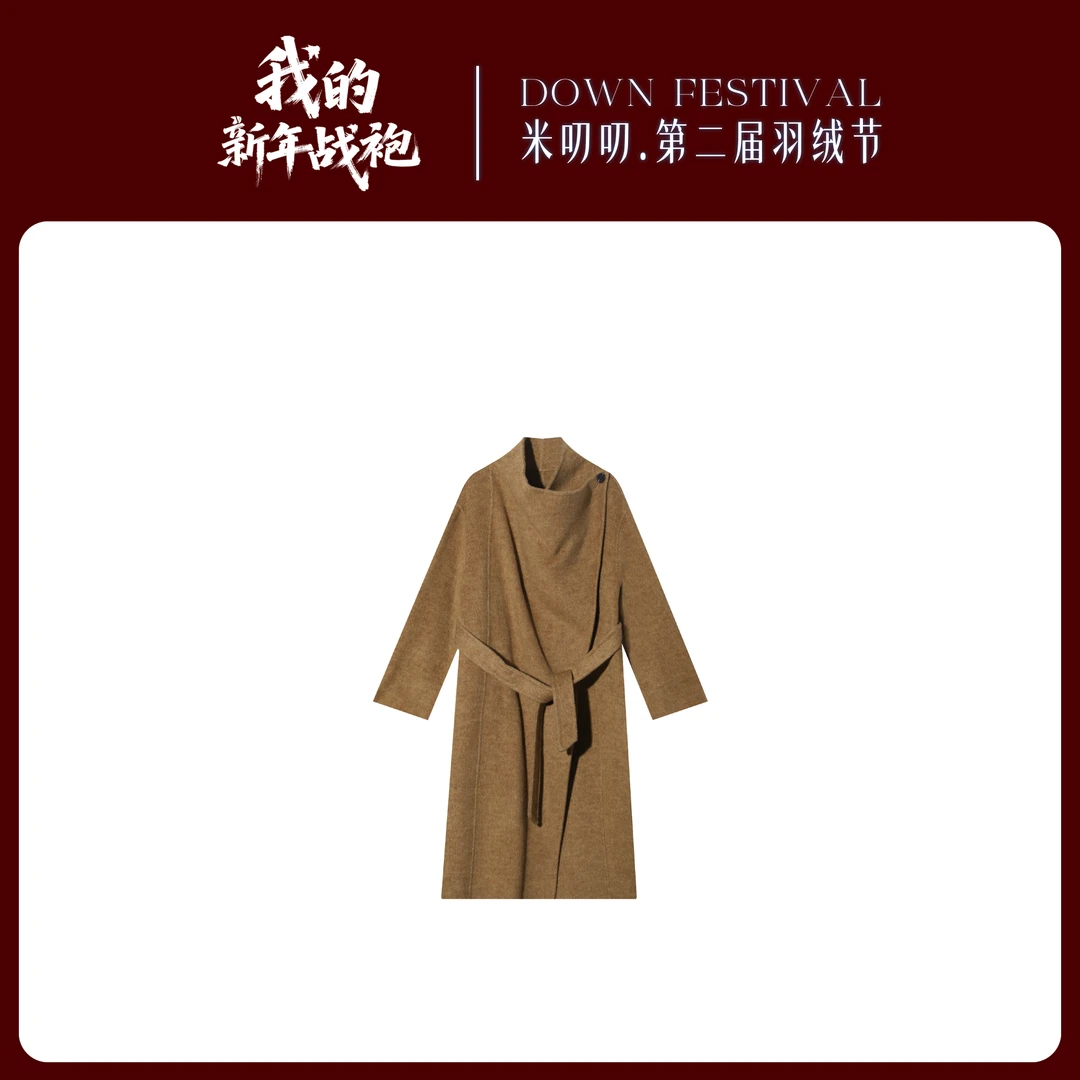 25017-D高定设计师秋冬厚款羊毛翻领女毛呢外套时尚百搭宽松