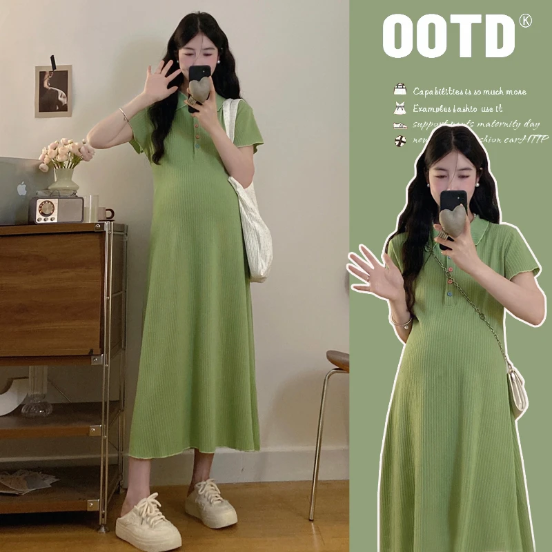 孕妇装2025年新款辣妈洋气外穿裙子宽松孕妇连衣裙小清新孕妇装