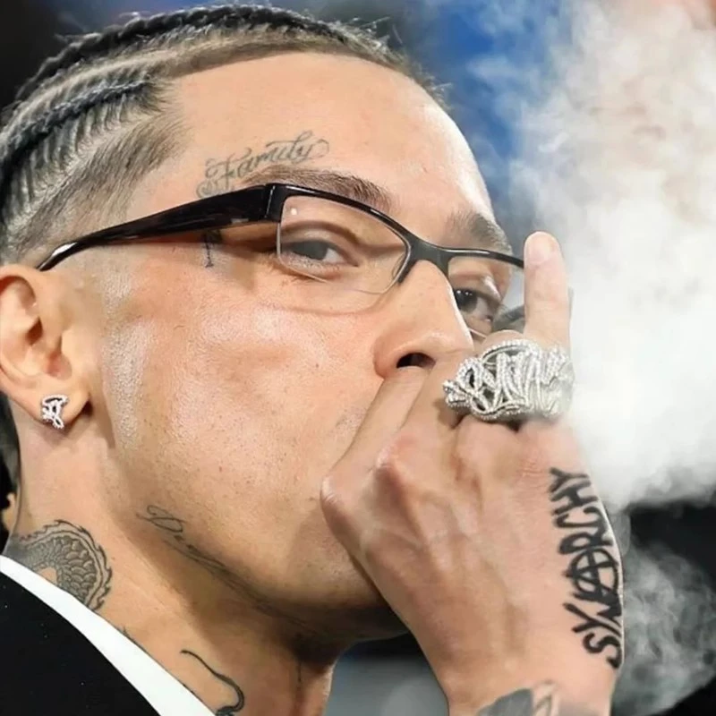 centralcee同款黑框眼镜男高级感痞帅半框式说唱嘻哈hiphop小方框