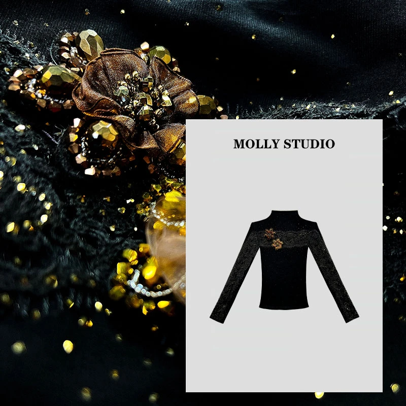 【罗曼故事】Molly时尚气质显瘦轻奢重工女秋冬针织衫上衣 M2530129