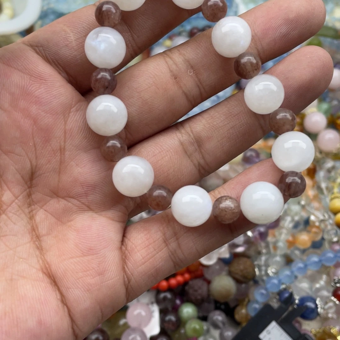 银S925镶嵌手链烟晶