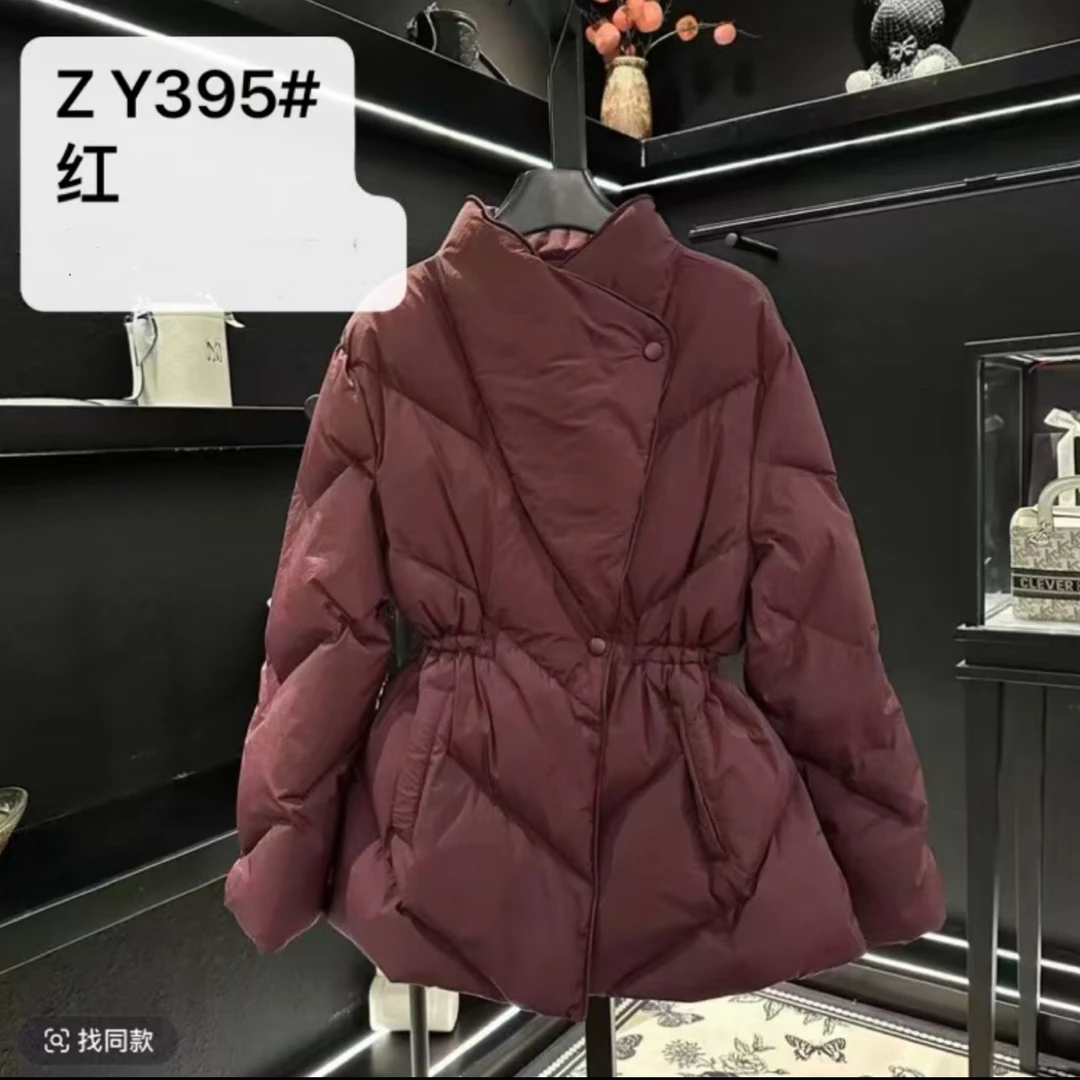 Y2K#395冬季福利50白鸭绒抽绳扣子外套，衣长：71cm